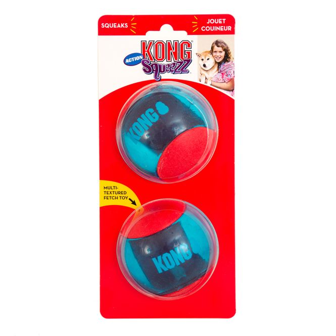 Hovedbilde Kong leke Squeezz Action Ball 2pk